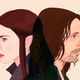 Eowyn and Aragorn from The Lord of the Rings.
